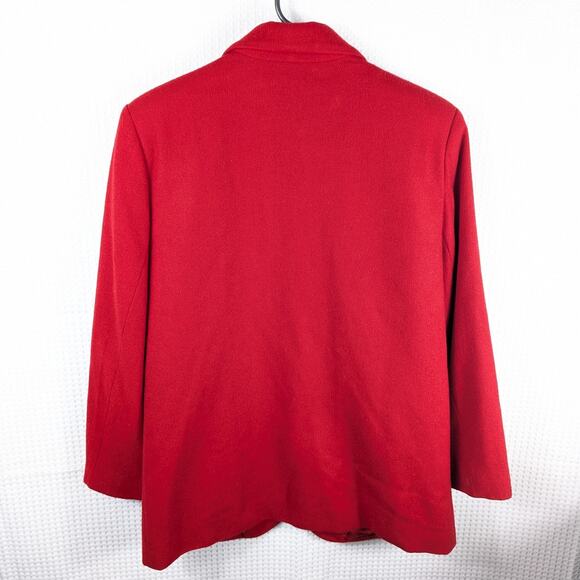 Savannah Size 4P Red Wool Blazer Women’s Vintage 80s Petite Single Button Jacket - Picture 3 of 3